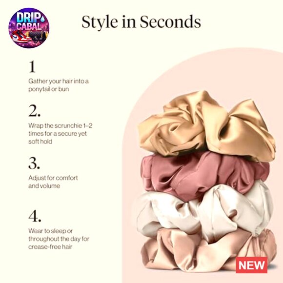 Satin Scrunchies No Damage Hair Ties Pillowy Soft Creaseless Accessories main image 2